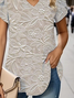 Women Floral Short Sleeve Tee T-shirt V Neck Printing Casual Summer Graphic Tee Top