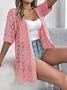 Women Lace Summer Cover-up Vintage Hollow Out Lightweight Cardigan