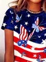Women Butterfly Short Sleeve Tee T-shirt Crew Neck Printing Casual Summer Graphic Tee Top