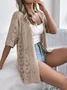 Women Lace Summer Cover-up Vintage Hollow Out Lightweight Cardigan
