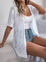 Women Lace Summer Cover-up Vintage Hollow Out Lightweight Cardigan