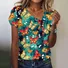 Women Geometric Short Sleeve Tee T-shirt Asymmetrical Buckle Vintage Summer Top