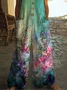 Women Floral Crew Neck Sleeveless Casual Summer Jumpsuit