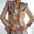 Women Geometric Spring/Fall Outerwear Vintage Printing Long Sleeve Regular Blazer