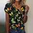 Women Geometric Short Sleeve Tee T-shirt Asymmetrical Buckle Vintage Summer Top