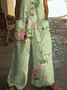 Women Floral Crew Neck Sleeveless Casual Summer Jumpsuit