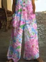 Women Floral Crew Neck Sleeveless Casual Summer Jumpsuit