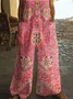 Women Floral Crew Neck Sleeveless Casual Summer Jumpsuit