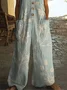 Women Floral Crew Neck Sleeveless Casual Summer Jumpsuit