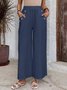 Women Plain Long Elastic Waist Pants Casual Spring/Fall Trousers