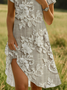 Women Floral Short Sleeve Summer Printing Dress Shawl Collar Daily Casual Knee Length A-Line Dress