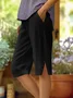 Women Plain Capris Pants Casual Summer Trousers