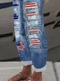 Women America Flag Long Pants Casual Spring/Fall Trousers