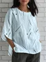 Women Striped Half Sleeve Shirt Summer Crew Neck Daily Vintage Top