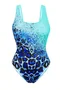 New Tie-dye One-piece Swimsuit For Women With Gradient Leopard Print One-piece Swimsuit