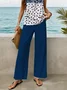 Women Floral Printing Two-Piece Set Daily Sleeveless Casual Summer Top With Pants Matching Set