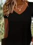 Women Plain Short Sleeve Summer Dress V Neck Daily Casual Midi Fit & Flare Dress A-Line Dress