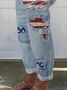 Women America Flag Long Pants Casual Spring/Fall Trousers