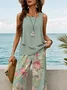 Women Floral Printing Two-Piece Set Daily Sleeveless Casual Summer Top With Pants Matching Set
