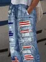 Women America Flag Long Pants Casual Spring/Fall Trousers