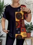 Women Abstract Short Sleeve Tee T-shirt Crew Neck Printing Casual Summer Graphic Tee Top