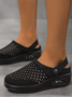 Half-slip Breathable And Lightweight Rear-lace Elastic Band Xiafei Woven Toe Solid Color Women's Sports Style Two-way Sandals