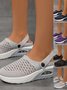 Half-slip Breathable And Lightweight Rear-lace Elastic Band Xiafei Woven Toe Solid Color Women's Sports Style Two-way Sandals