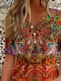 Women Floral Short Sleeve Tee T-shirt Crew Neck Printing Casual Summer Graphic Tee Top