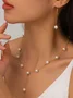 Jewelry Fashion Pearl Pendant Alloy Light Luxury Pearl Earrings Bracelet Earrings Necklace Three-piece Necklace