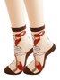 Hot Sale Women's Medium Tube Crystal Stockings Spring And Summer Thin Flower Print Glass Silk Women's Socks Non-slip Socks For Women