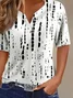 Women Striped Short Sleeve Tee T-shirt Crew Neck Printing Casual Summer Graphic Tee Top