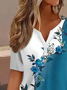 Women Floral Short Sleeve Tee T-shirt Crew Neck Printing Casual Summer Graphic Tee Top