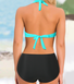 Sexy Two-piece Bikini Swimsuit Women's Striped Sequins Cross Backless Swimsuit