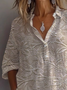 Women Floral Long Sleeve Shirt Spring/Fall Printing Shirt Collar Daily Casual Top
