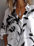 Women Floral Long Sleeve Shirt Spring/Fall Printing Shirt Collar Daily Casual Top