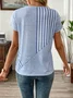 Women Striped Short Sleeve Tee T-shirt V Neck Printing Casual Summer Graphic Tee Top