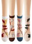 Hot Sale Women's Medium Tube Crystal Stockings Spring And Summer Thin Flower Print Glass Silk Women's Socks Non-slip Socks For Women