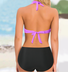 Sexy Two-piece Bikini Swimsuit Women's Striped Sequins Cross Backless Swimsuit