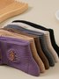 New Pure Cotton Japanese Retro Literary Flower Middle Tube Women's Socks Sweat-absorbent Breathable Embroidered Flower Socks