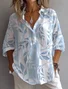 Women Floral Long Sleeve Shirt Spring/Fall Printing Shirt Collar Daily Casual Top