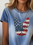 Women Dog Short Sleeve Tee T-shirt Crew Neck Printing Casual Summer Graphic Tee Top