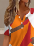 Women Abstract Short Sleeve Tee T-shirt Crew Neck Printing Casual Summer Graphic Tee Top