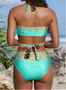Boho Glitter Color Block Sexy Women's Swimsuit Cross Leopard Sequin Gradient Bikini