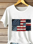 Women Independence Day (Flag) Short Sleeve Tee T-shirt Crew Neck Printing Casual Summer Graphic Tee Top