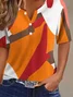 Women Abstract Short Sleeve Tee T-shirt Crew Neck Printing Casual Summer Graphic Tee Top