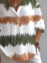 Women Abstract Long Sleeve Shirt Spring/Fall Printing Shirt Collar Daily Casual Top
