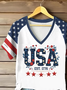 Women Floral Short Sleeve Tee T-shirt V Neck Printing Casual Summer Graphic Tee Top