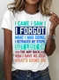 Women Text Letters Short Sleeve Tee T-shirt Crew Neck Casual Summer Top