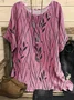 Women Plants Three Quarter Sleeve Tee T-shirt Crew Neck Vintage Spring/Fall Top