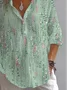 Women Abstract Long Sleeve Shirt Spring/Fall Printing Shirt Collar Daily Casual Top